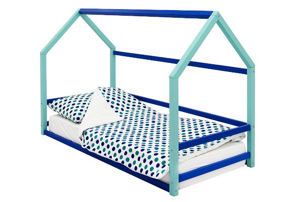 Детская кровать-домик Монтессори Svogen цвет мятно-синий (Бельмарко)